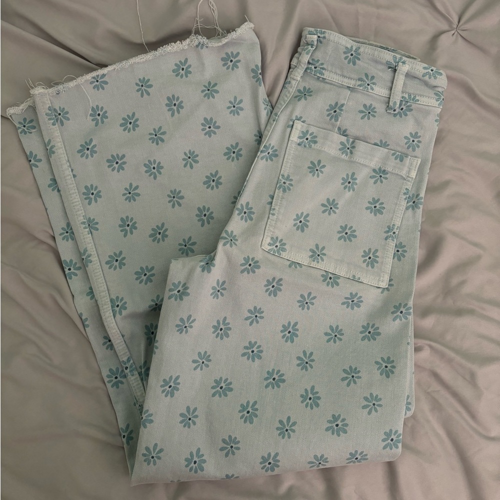 Zara Straight High Waist Marine Jeans